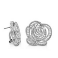 Lauren G. Adams Rose Garden French Clip Earrings (Rhodium)